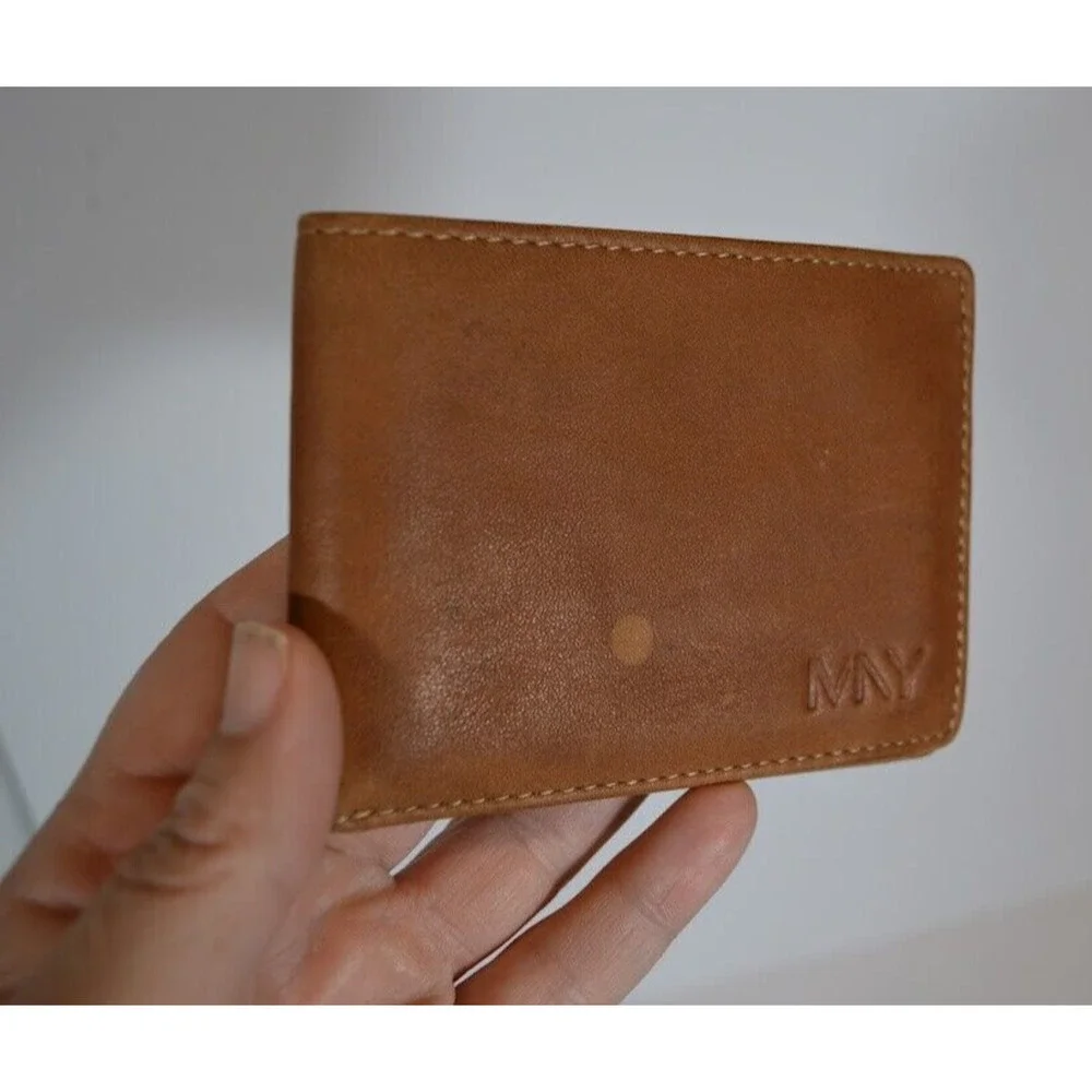 Marc New York Genuine Leather Bifold Wallet Andrew Marc Camel Whiskey Color